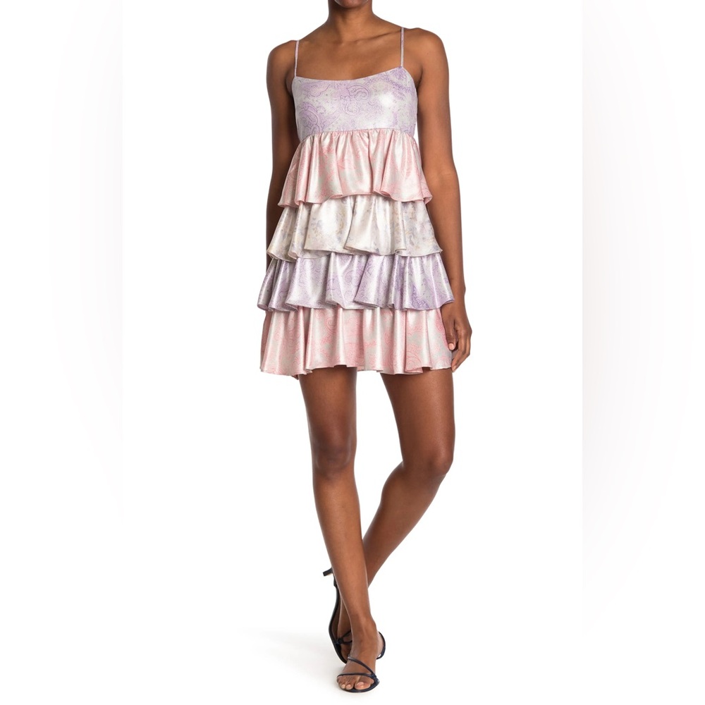 Likely Waverly Paisley Pastel Tiered Mini Dress